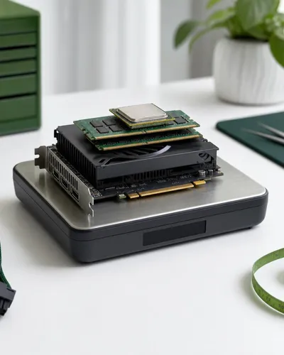Präzisionswaage wiegt Computerplatinen für den IT-Hardware-Ankauf